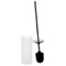 White Toilet Brush Holder in Glass and Polished Chrome Steel